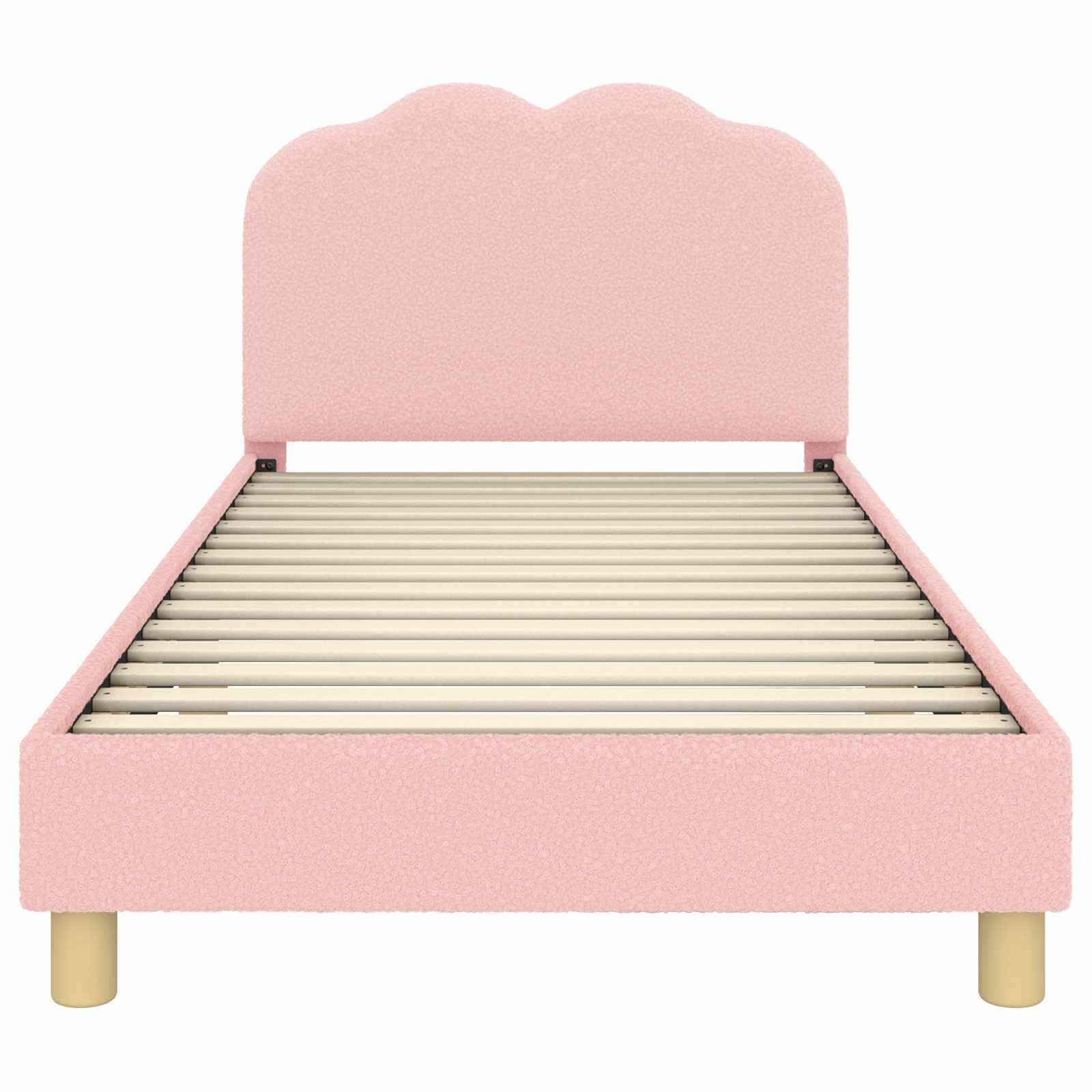 Struttura letto bambini con testata Rosa 80 x 200 cm Bouclé | homemem39