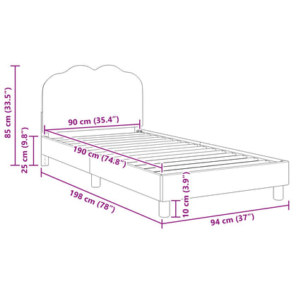 Struttura letto bambini con testata Grigio Chiaro 90x190 cm | homemem39
