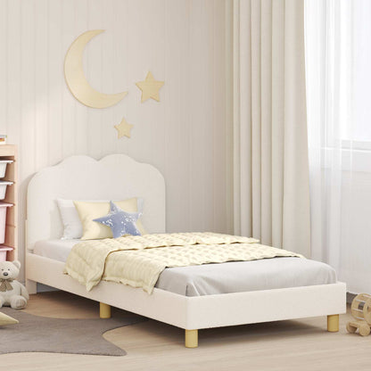 Struttura letto bambini con testata Crema 90 x 200 cm Bouclé | homemem39