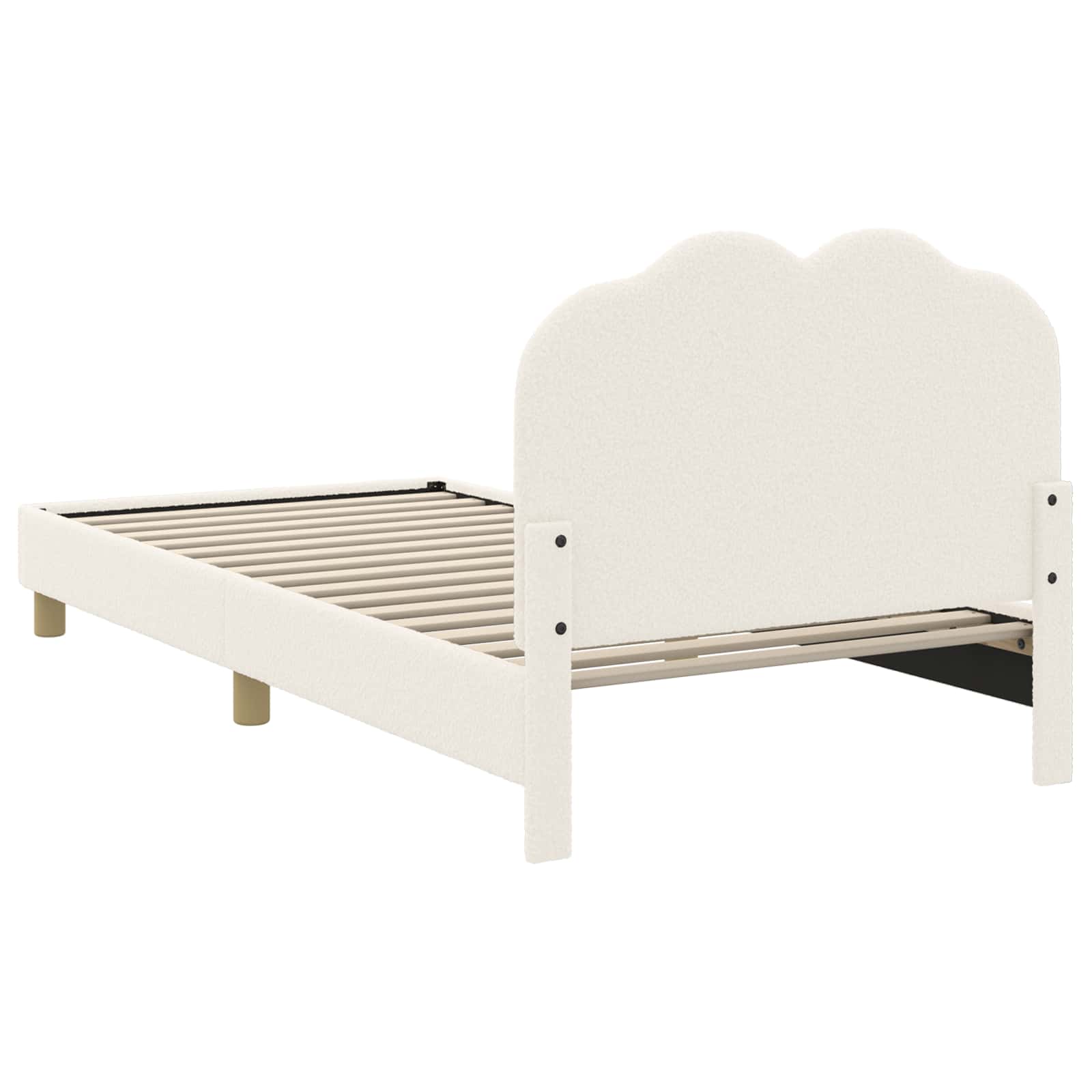 Struttura letto bambini con testata Crema 90 x 200 cm Bouclé | homemem39