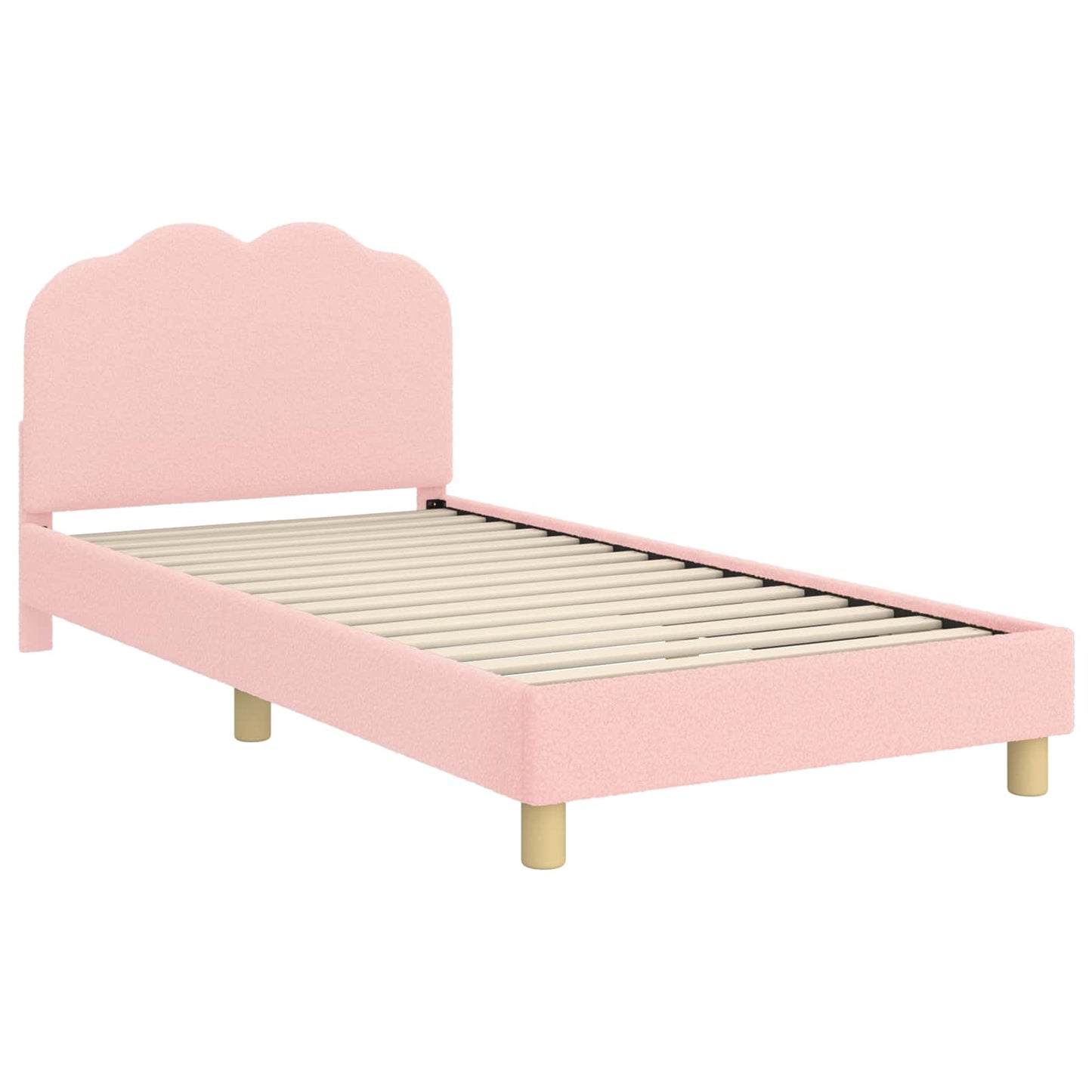 Struttura letto bambini con testata Rosa 90 x 200 cm Bouclé | homemem39