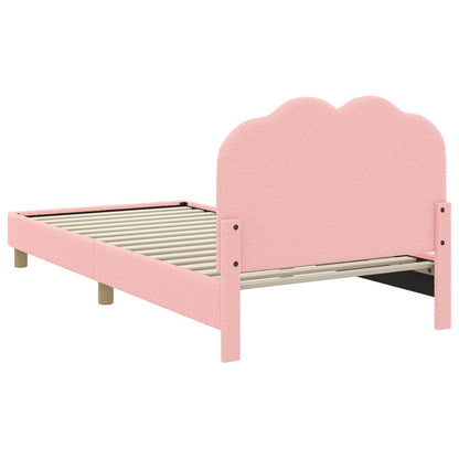Struttura letto bambini con testata Rosa 90 x 200 cm Bouclé | homemem39