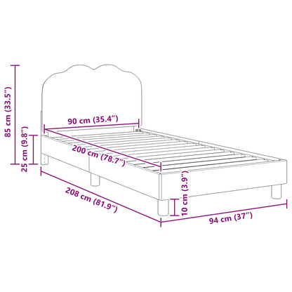 Struttura letto bambini con testata Rosa 90 x 200 cm Bouclé | homemem39