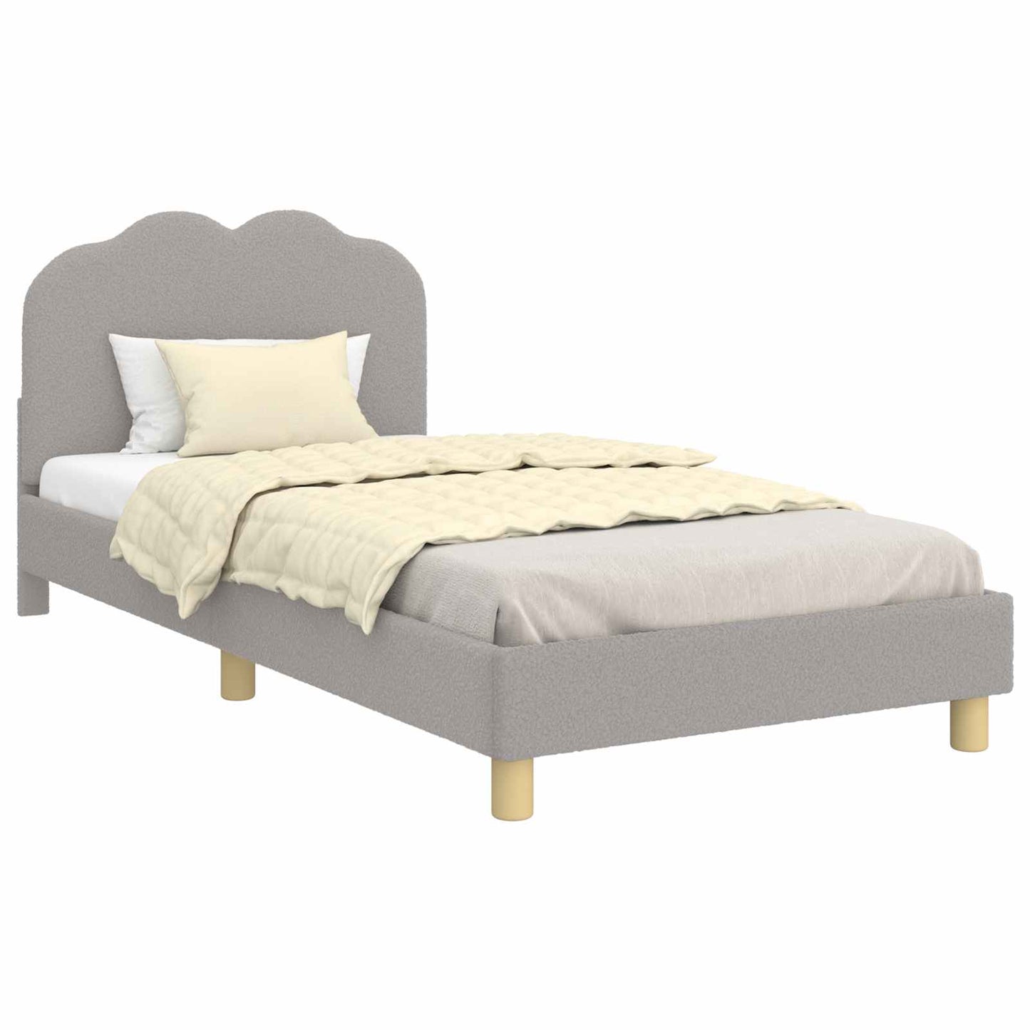 Struttura letto bambini con testata Grigio Chiaro 90x200 cm | homemem39
