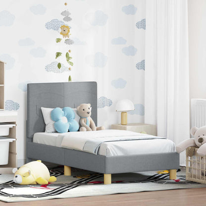 Struttura letto per bambini con testata Grigio chiaro Tessuto | homemem39