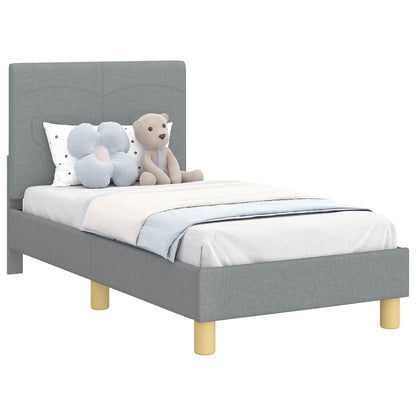 Struttura letto per bambini con testata Grigio chiaro Tessuto | homemem39