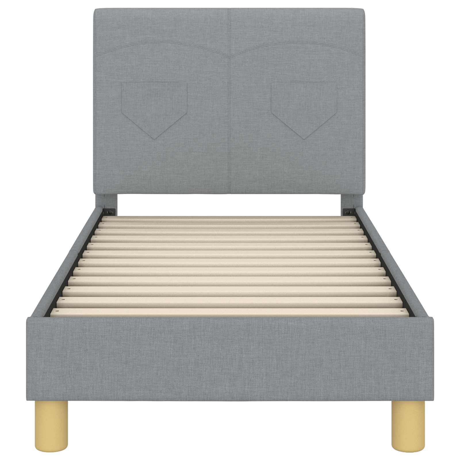 Struttura letto per bambini con testata Grigio chiaro Tessuto | homemem39