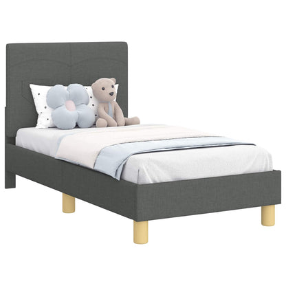 Struttura letto per bambini con testata Grigio scuro Tessuto | homemem39