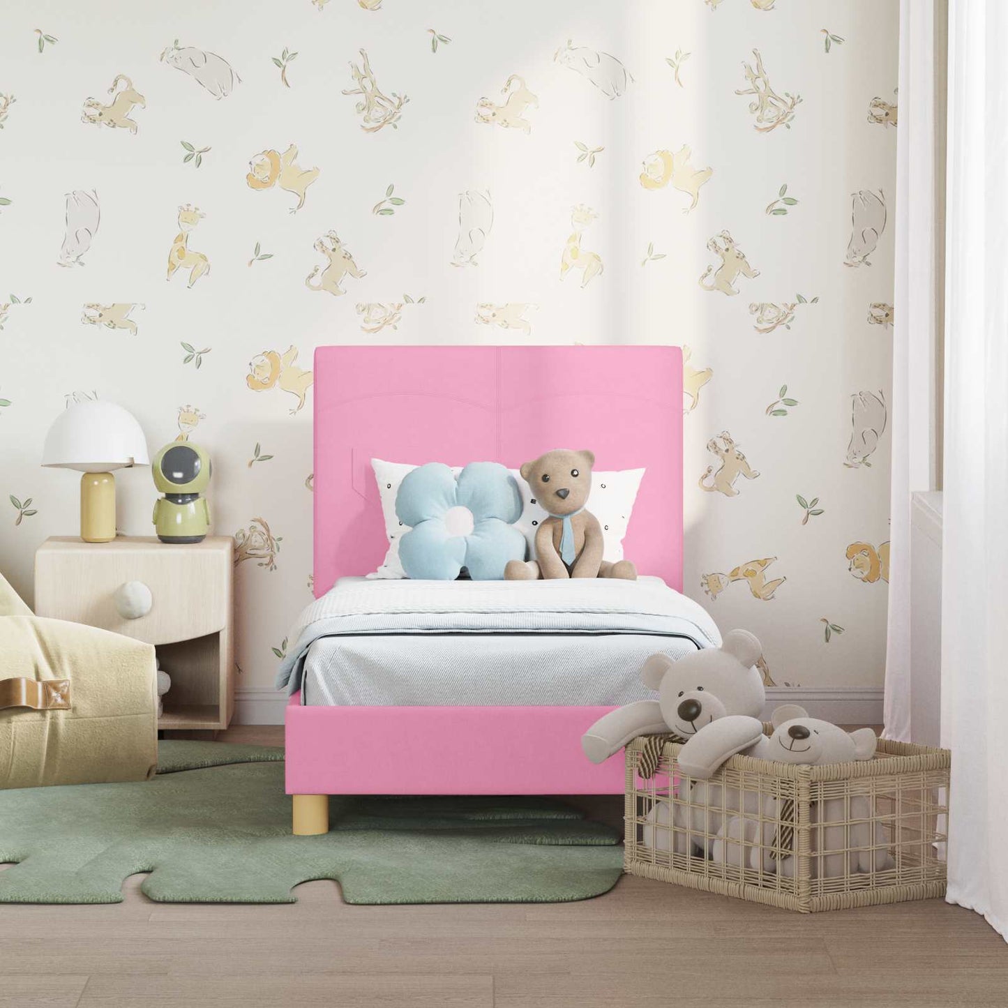 Struttura letto per bambini con testata Rosa 70 x 140 cm | homemem39
