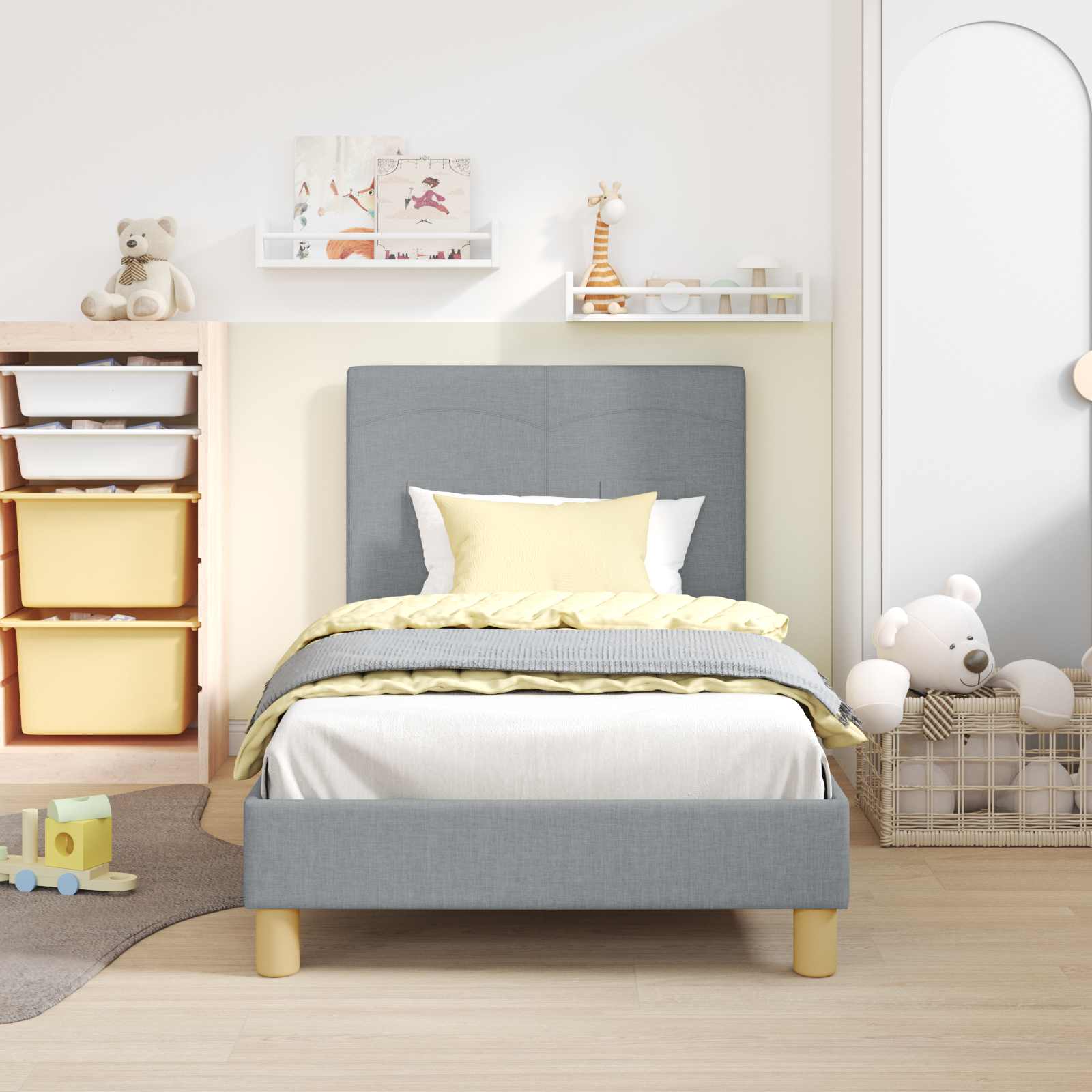 Struttura letto bambini con testata Grigio chiaro 80 x 160 cm | homemem39