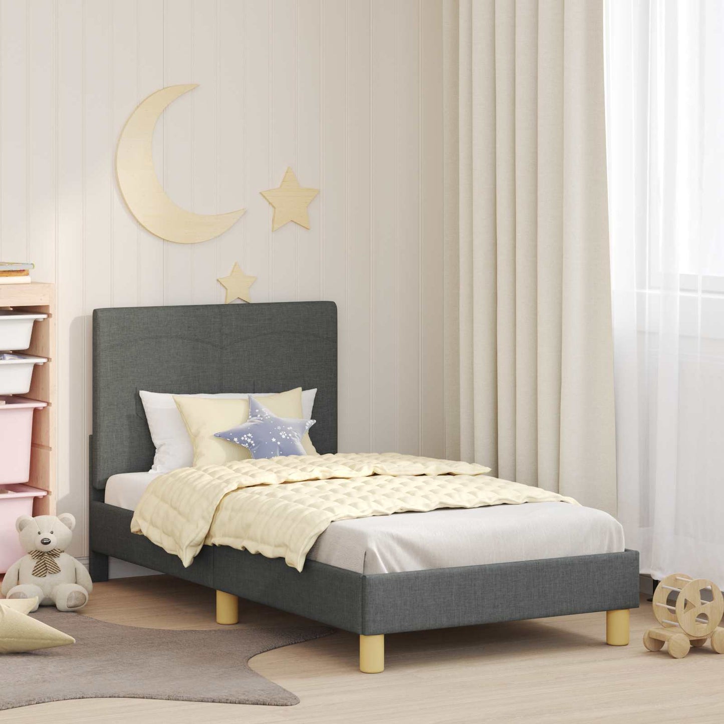 Struttura letto bambini con testata Grigio scuro 80 x 160 cm | homemem39