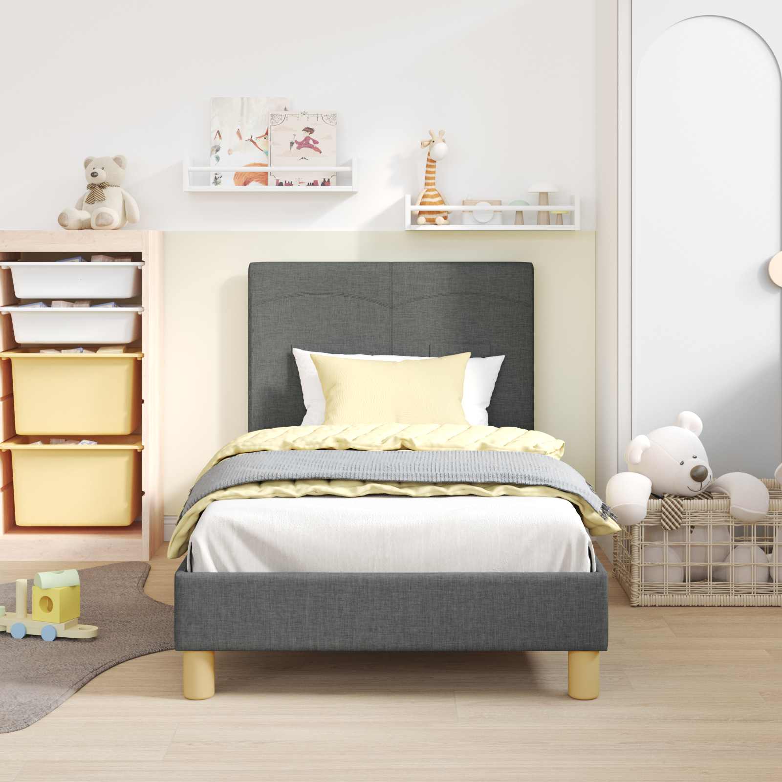 Struttura letto bambini con testata Grigio scuro 80 x 160 cm | homemem39