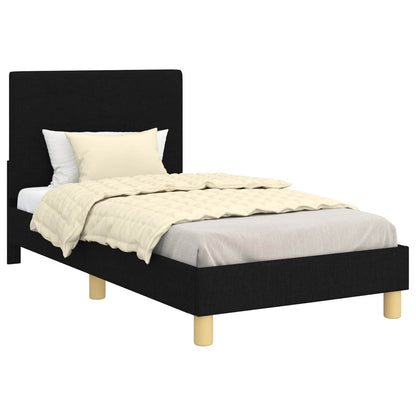 Struttura letto bambini con testata Nero 80 x 160 cm Tessuto | homemem39