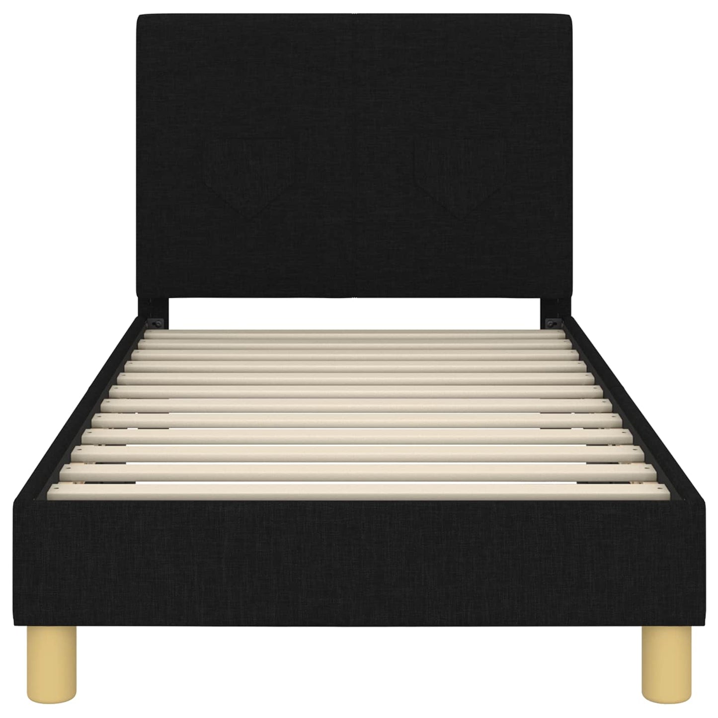 Struttura letto bambini con testata Nero 80 x 160 cm Tessuto | homemem39