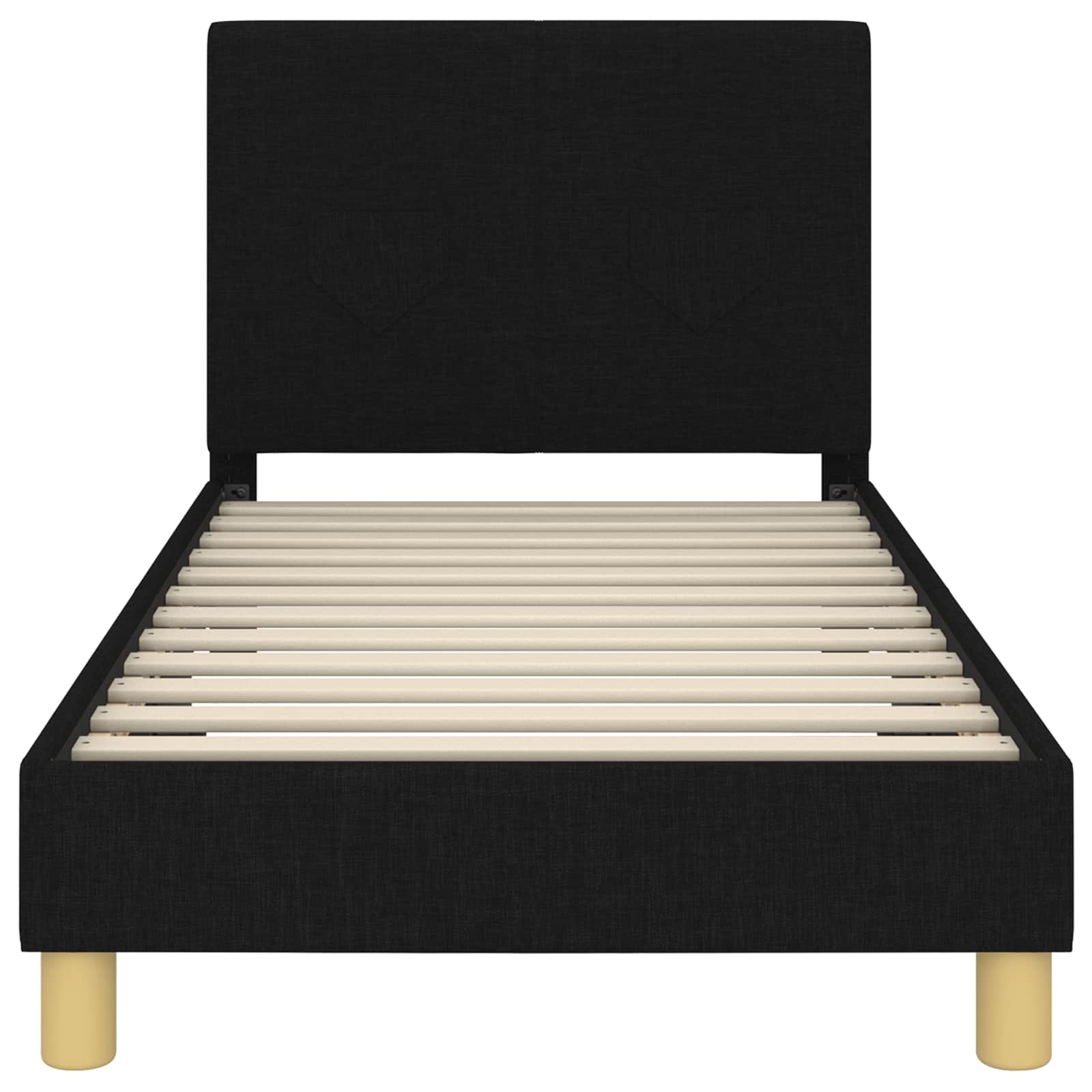 Struttura letto bambini con testata Nero 80 x 160 cm Tessuto | homemem39