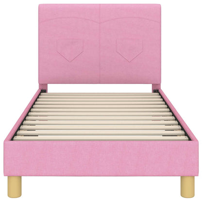 Struttura letto bambini con testata Rosa 80 x 160 cm Tessuto | homemem39