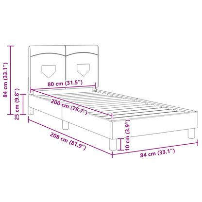Struttura letto bambini con testata Grigio scuro 80 x 200 cm | homemem39