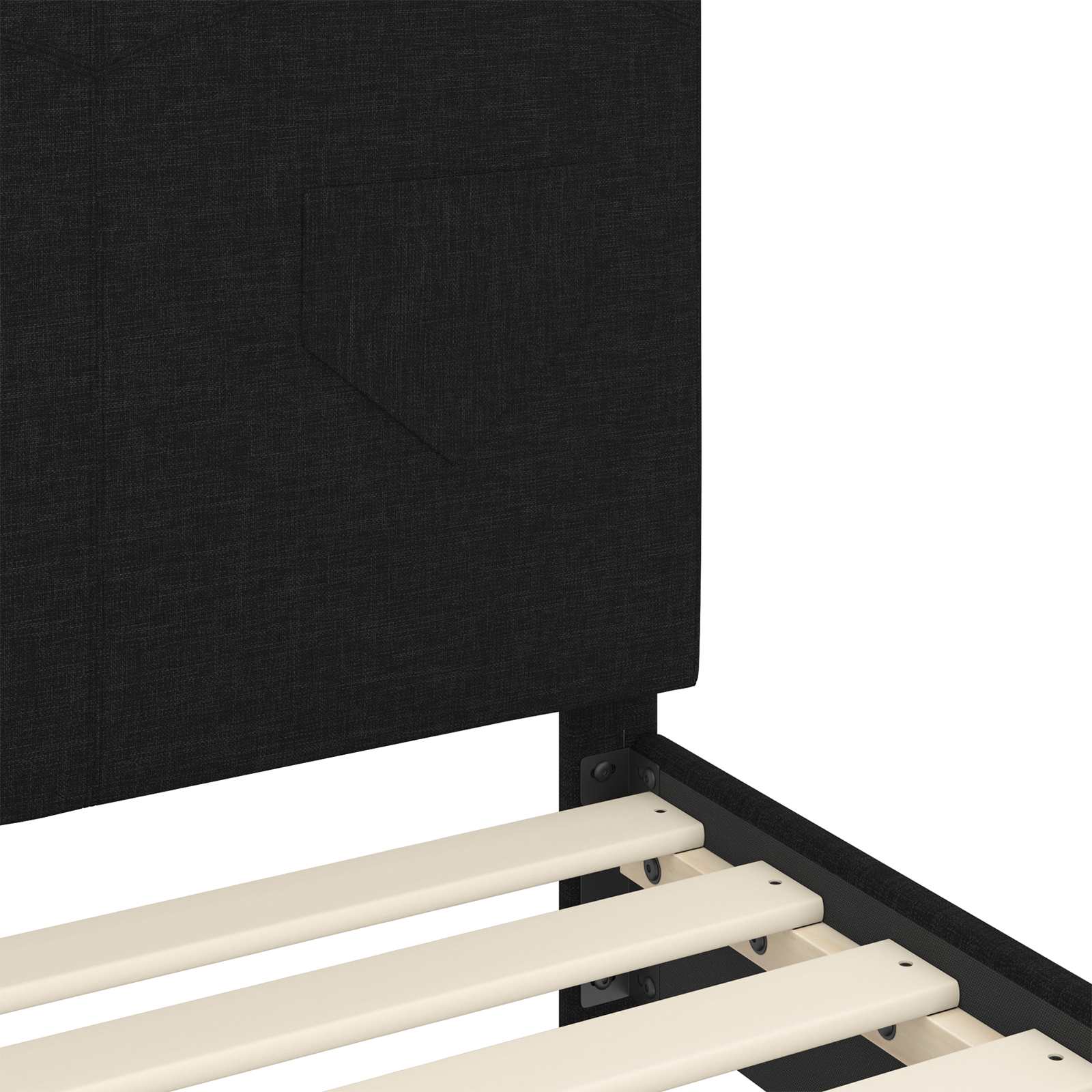 Struttura letto bambini con testata Nero 80 x 200 cm Tessuto | homemem39