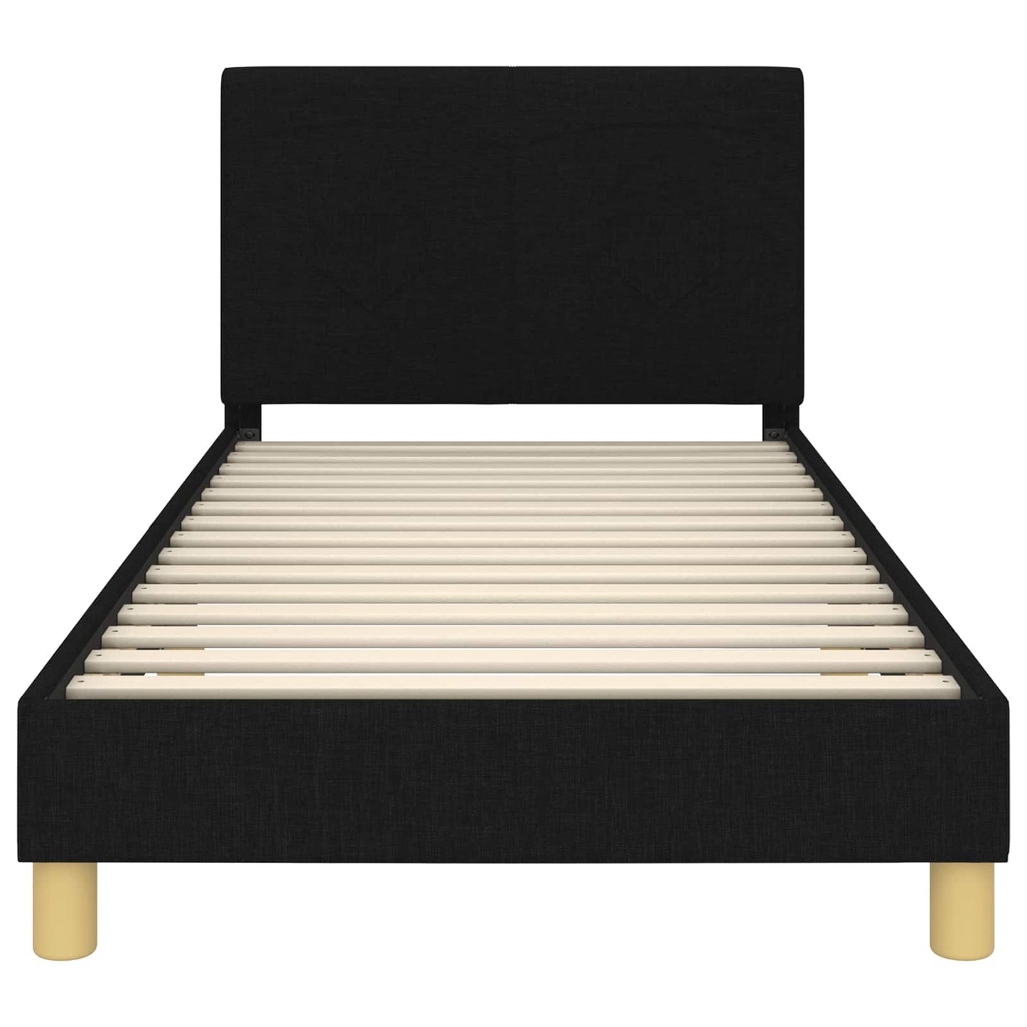Struttura letto bambini con testata Nero 80 x 200 cm Tessuto | homemem39