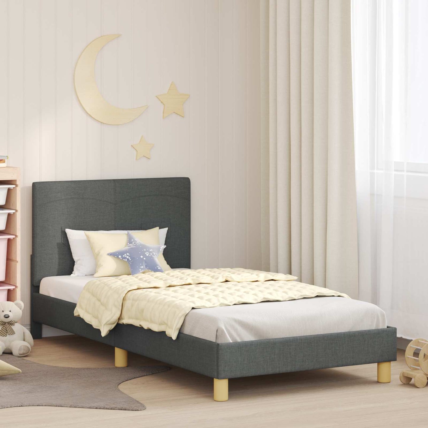 Struttura letto bambini con testata Grigio scuro 90 x 190 cm | homemem39
