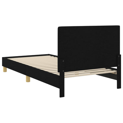 Struttura letto bambini con testata Nero 90 x 190 cm Tessuto | homemem39