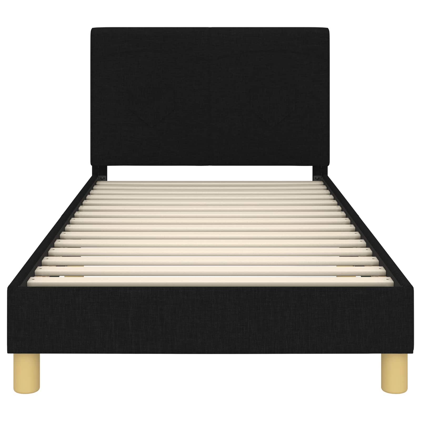 Struttura letto bambini con testata Nero 90 x 190 cm Tessuto | homemem39
