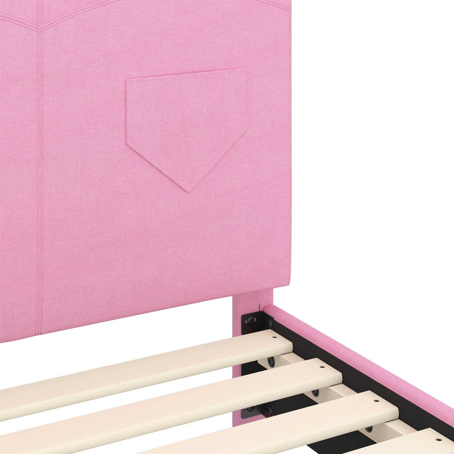 Struttura letto bambini con testata Rosa 90 x 190 cm Tessuto | homemem39