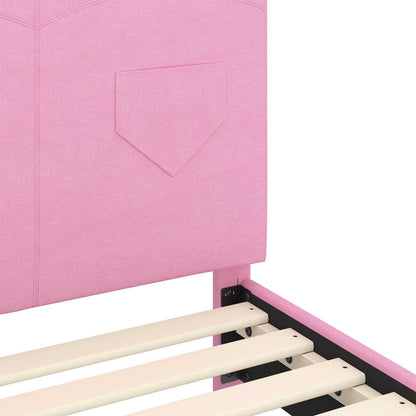 Struttura letto bambini con testata Rosa 90 x 190 cm Tessuto | homemem39