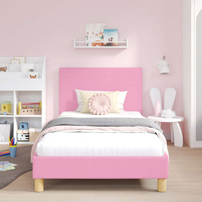 Struttura letto bambini con testata Rosa 90 x 190 cm Tessuto | homemem39