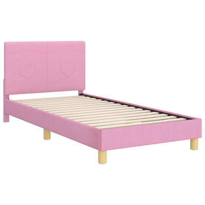 Struttura letto bambini con testata Rosa 90 x 190 cm Tessuto | homemem39
