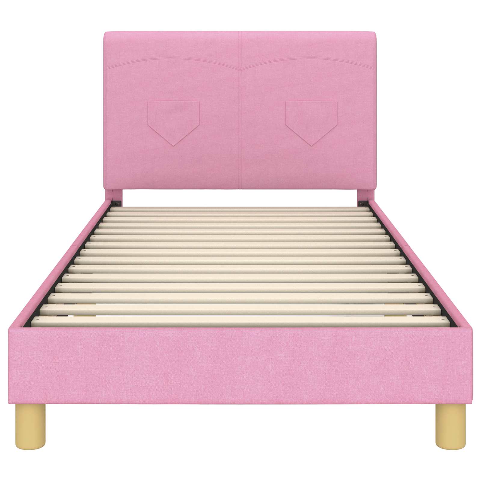 Struttura letto bambini con testata Rosa 90 x 190 cm Tessuto | homemem39