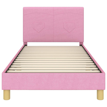 Struttura letto bambini con testata Rosa 90 x 190 cm Tessuto | homemem39