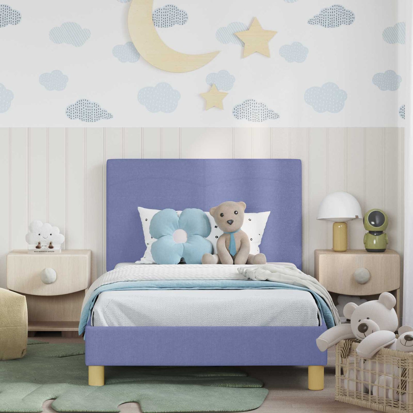 Struttura letto bambini con testata Blu jeans 90 x 190 cm | homemem39