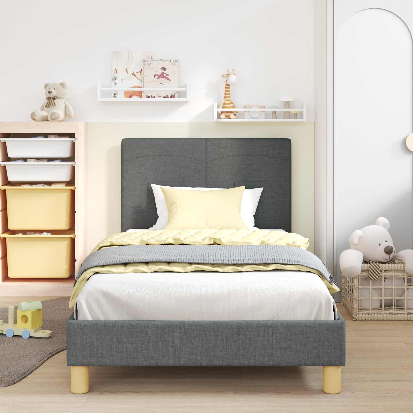Struttura letto bambini con testata Grigio scuro 90 x 200 cm | homemem39