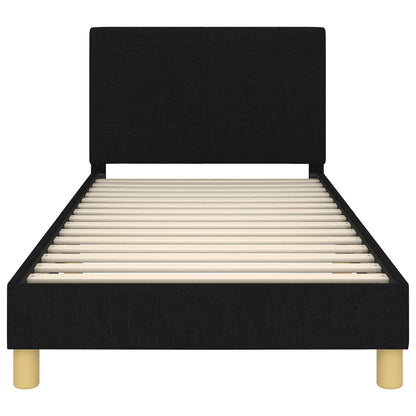 Struttura letto bambini con testata Nero 90 x 200 cm Tessuto | homemem39