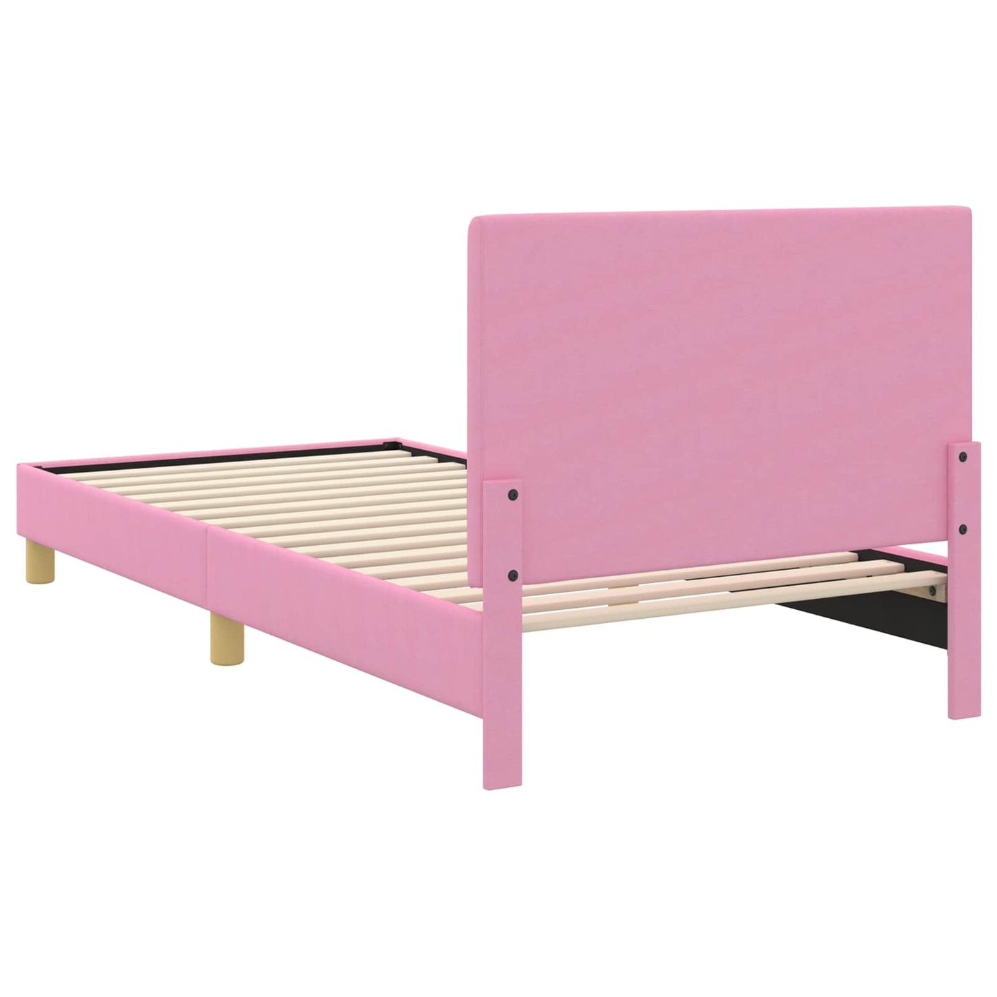 Struttura letto bambini con testata Rosa 90 x 200 cm Tessuto | homemem39