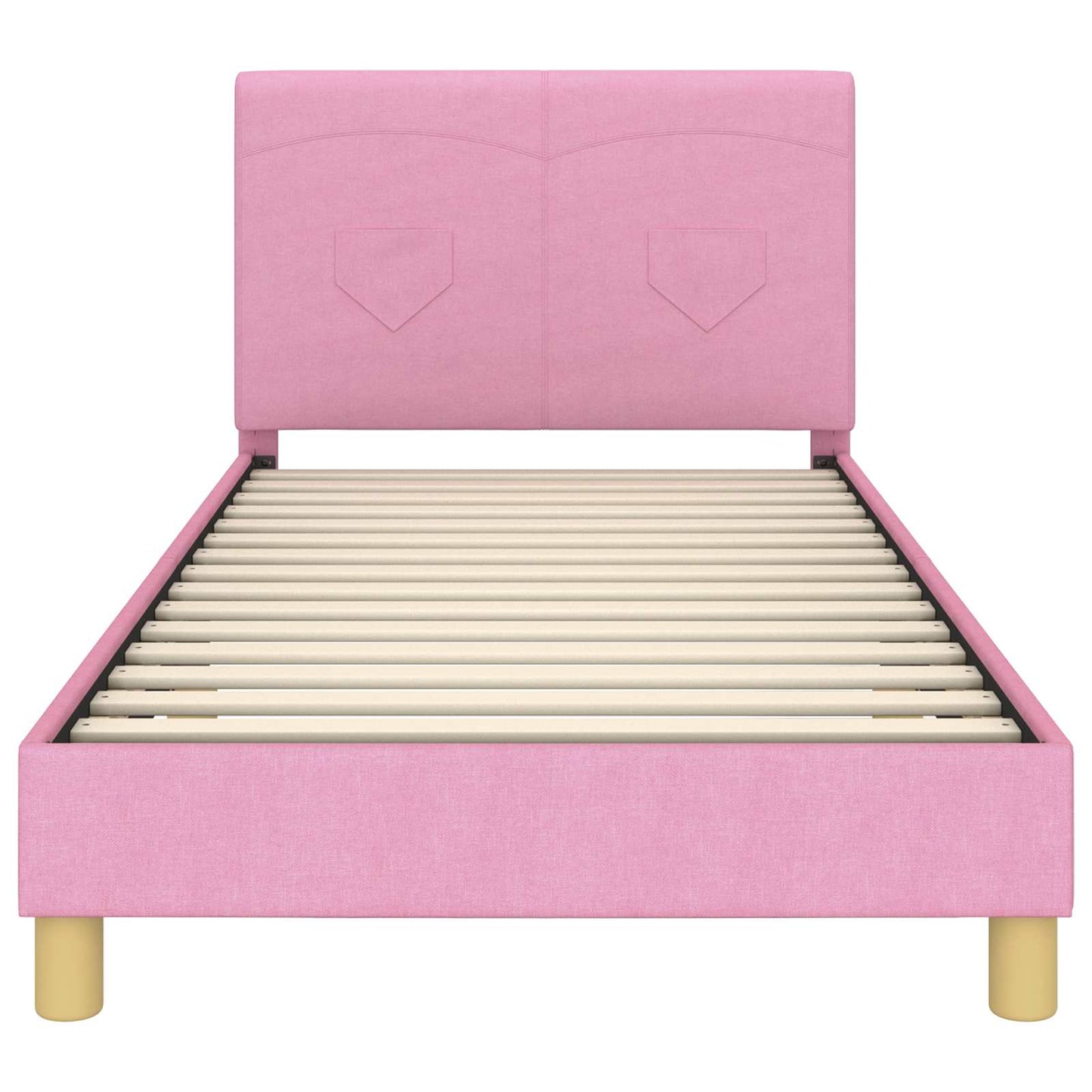 Struttura letto bambini con testata Rosa 90 x 200 cm Tessuto | homemem39