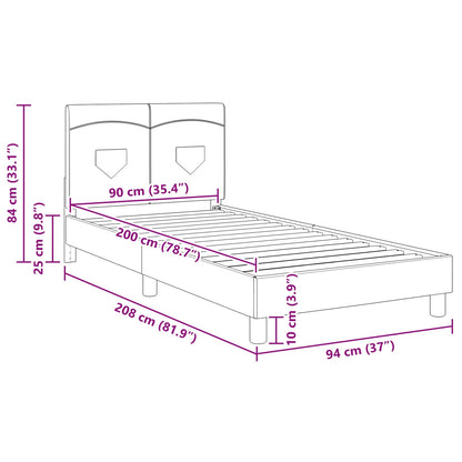 Struttura letto bambini con testata Rosa 90 x 200 cm Tessuto | homemem39