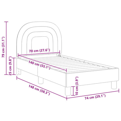 Struttura letto per bambini con testata Crema 70 x 140 cm | homemem39