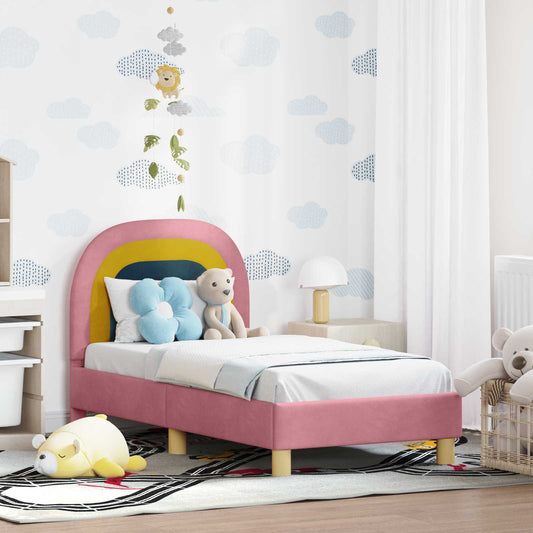 Struttura letto per bambini con testata Rosa 70 x 140 cm | homemem39