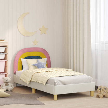Struttura letto bambini con testata Crema 80 x 160 cm Velluto | homemem39