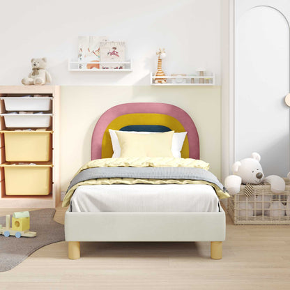Struttura letto bambini con testata Crema 80 x 160 cm Velluto | homemem39