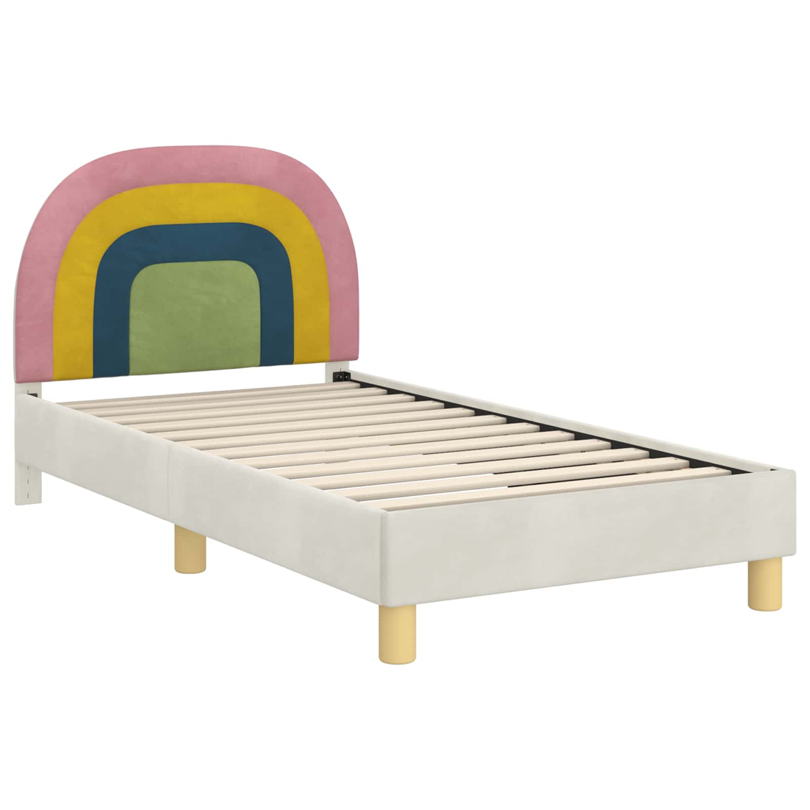Struttura letto bambini con testata Crema 80 x 160 cm Velluto | homemem39