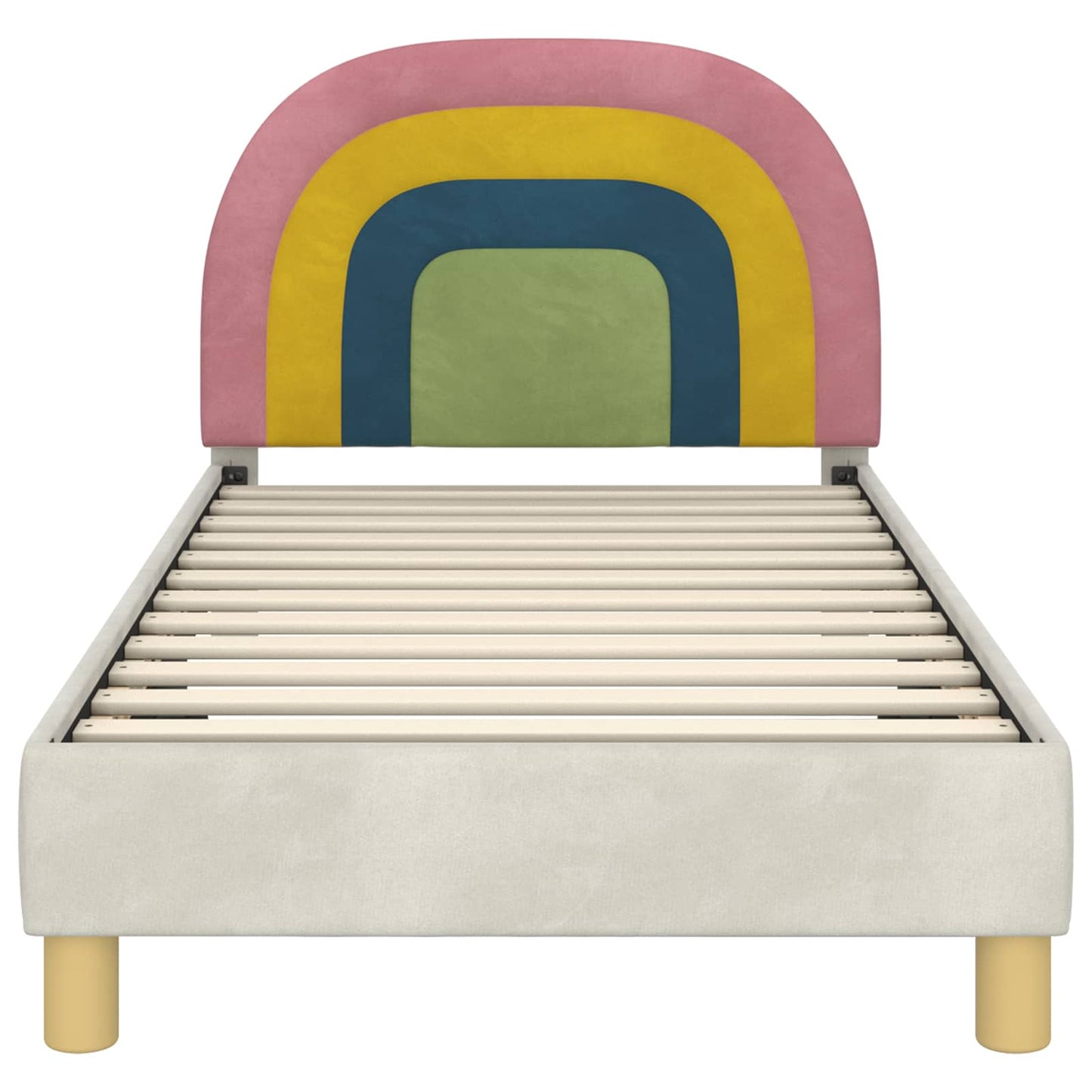 Struttura letto bambini con testata Crema 80 x 160 cm Velluto | homemem39