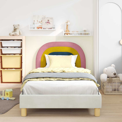 Struttura letto bambini con testata Crema 80 x 200 cm Velluto | homemem39