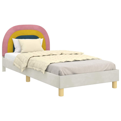 Struttura letto bambini con testata Crema 80 x 200 cm Velluto | homemem39