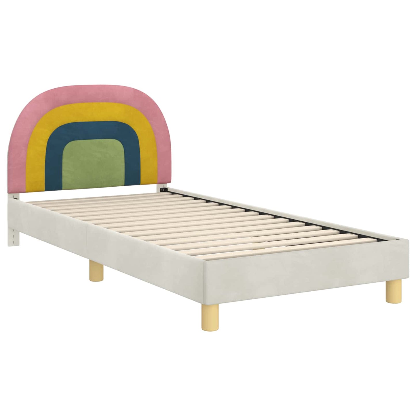 Struttura letto bambini con testata Crema 80 x 200 cm Velluto | homemem39