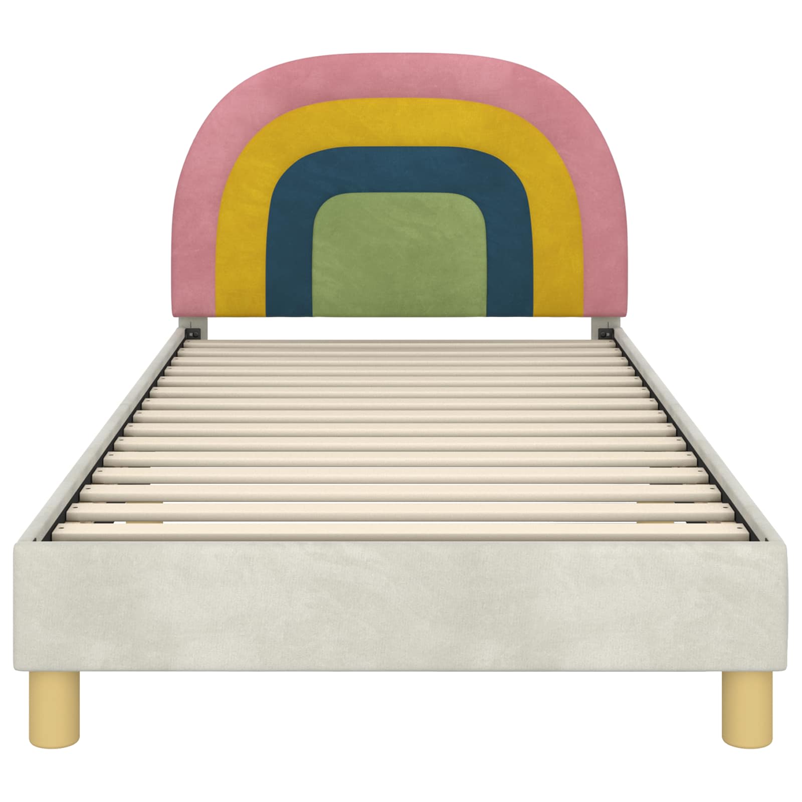 Struttura letto bambini con testata Crema 80 x 200 cm Velluto | homemem39