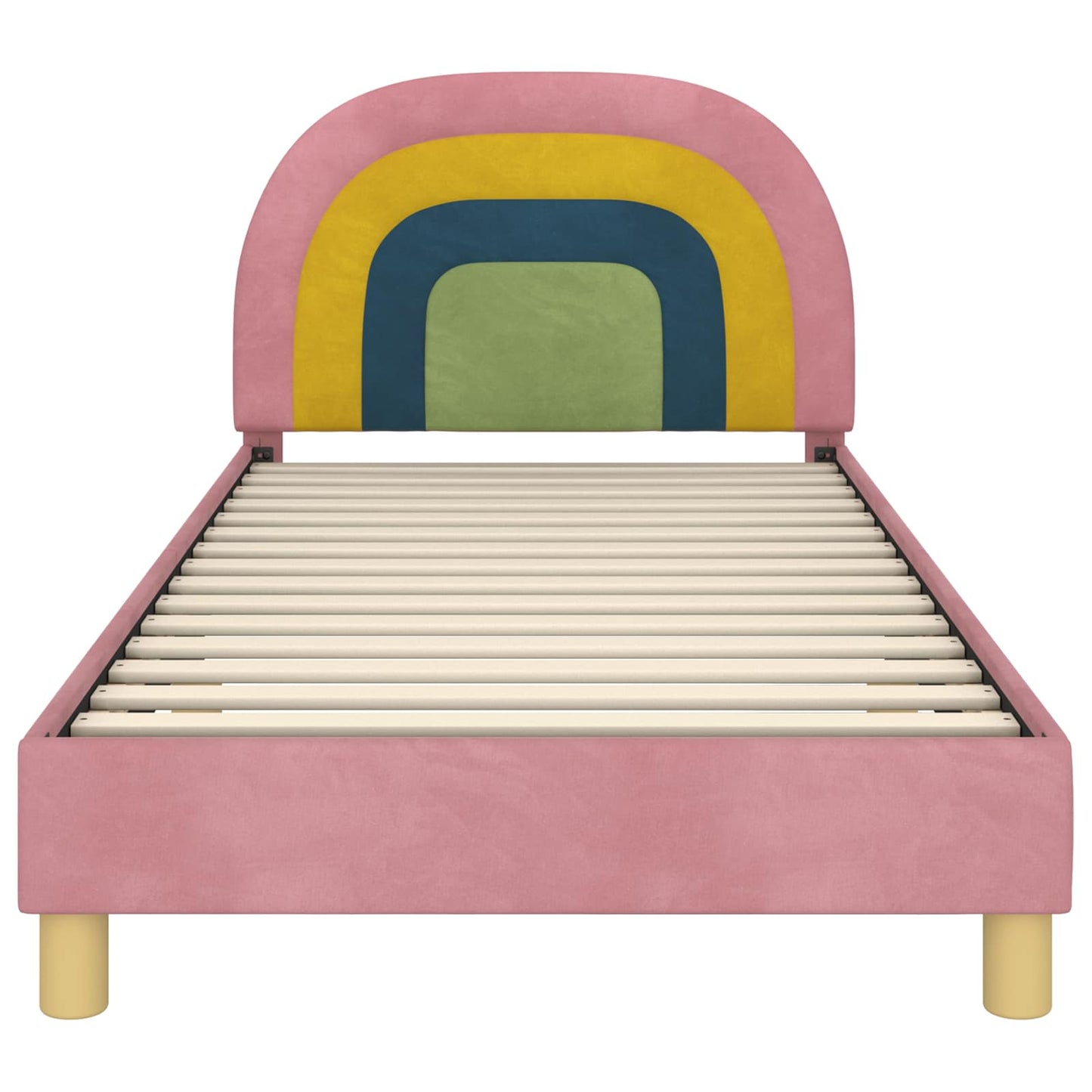 Struttura letto bambini con testata Rosa 80 x 200 cm Velluto | homemem39
