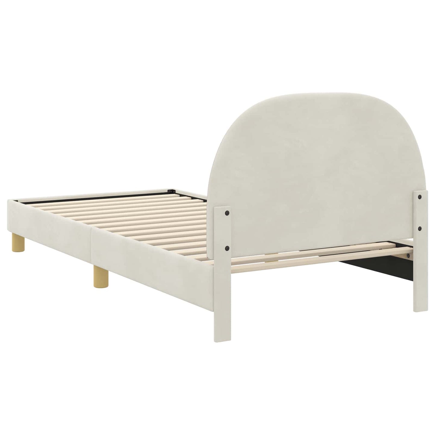 Struttura letto bambini con testata Crema 90 x 190 cm Velluto | homemem39
